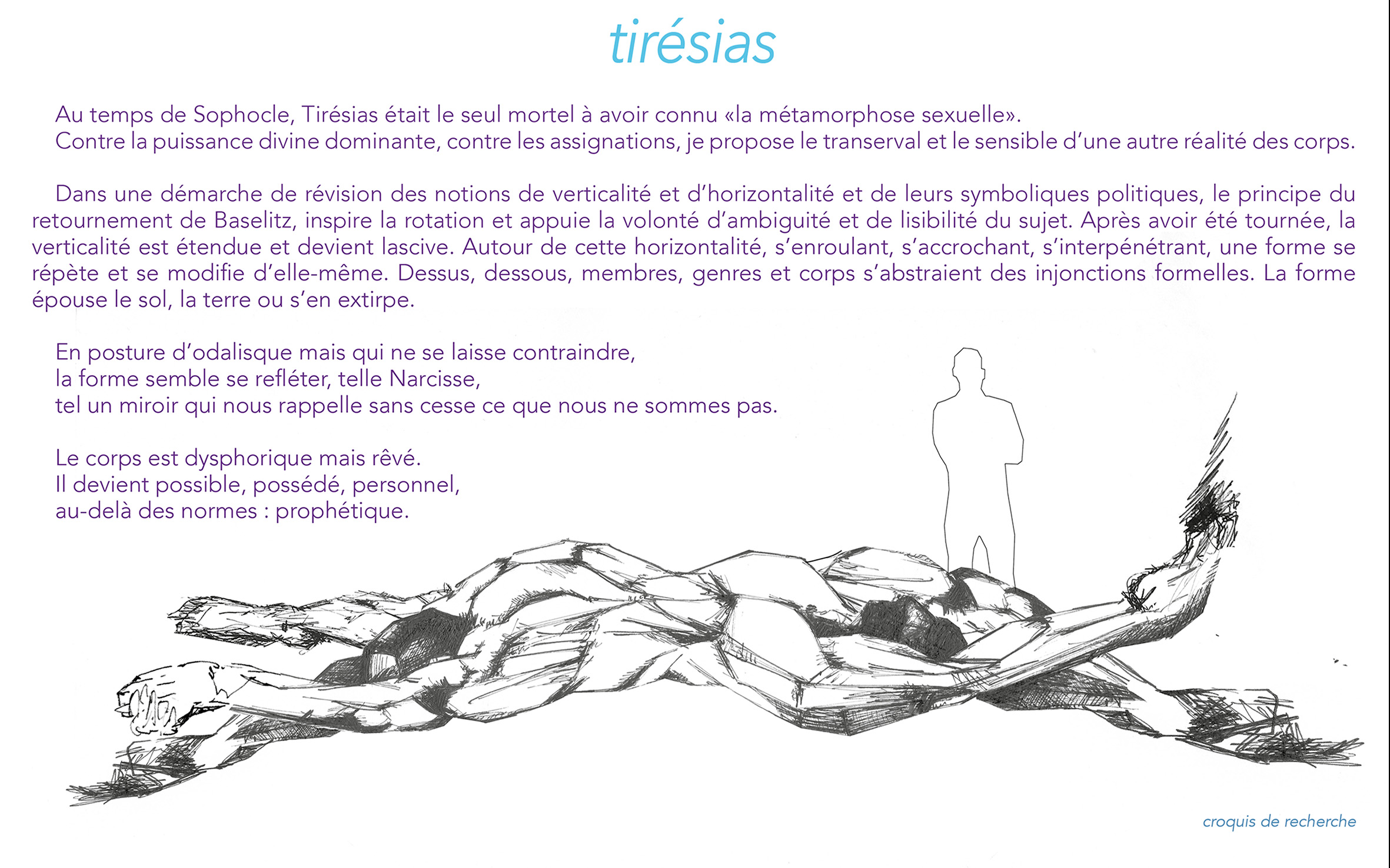 Les métamorphes Tirésias projet sculpture