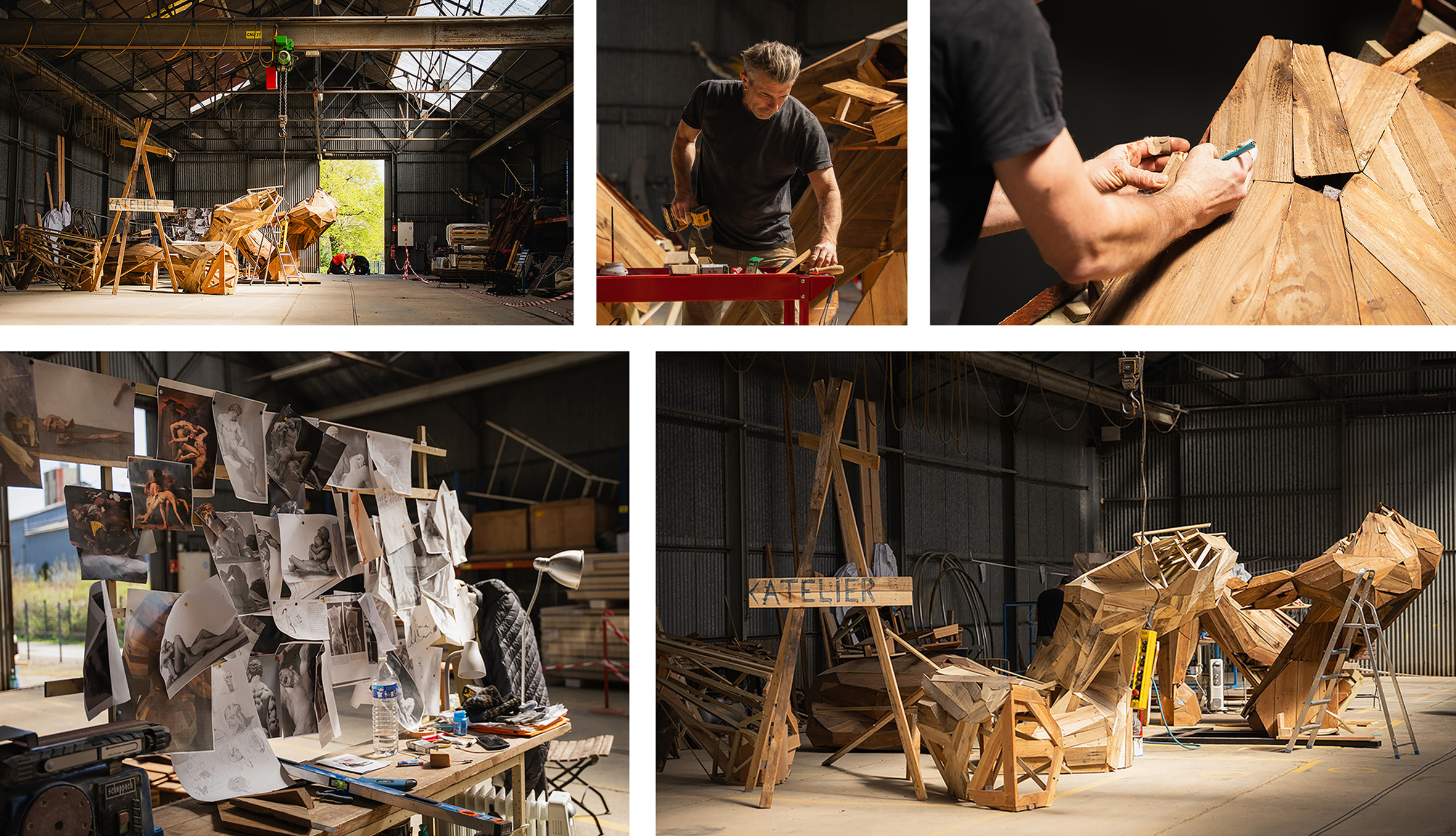 Les étreintes sculpture bois monumentale Ville de Châteaubourg Ille-et-Vilaine Art